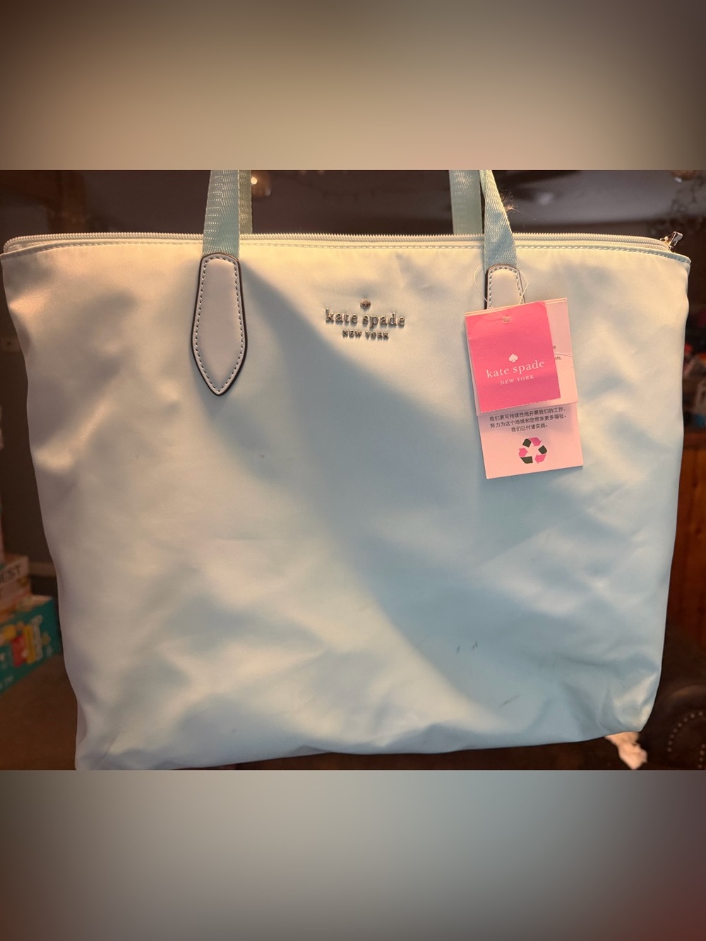 kate spade Light Blue nylon tote